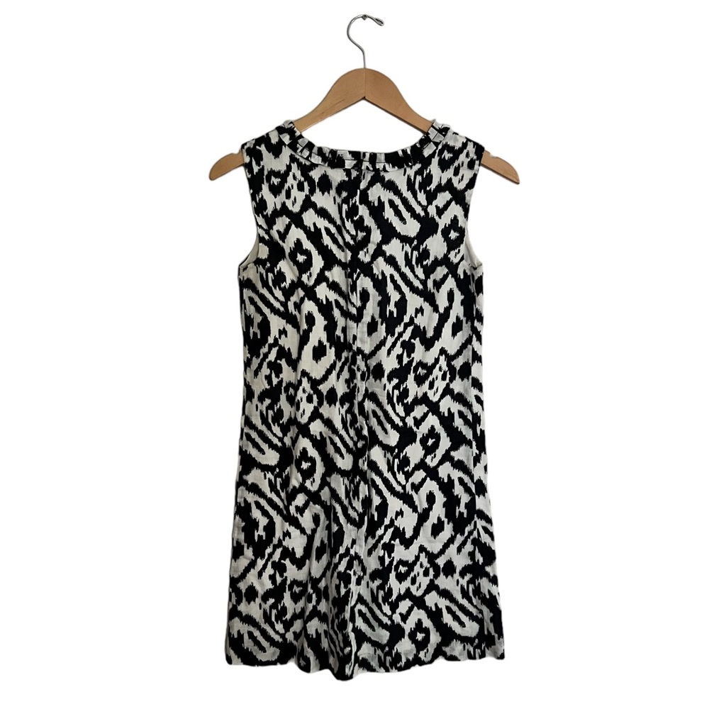 Loft Black & White Abstract Sleeveless Midi Dress Size 0P - Picture 3 of 3